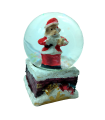 Tradineur - Bolas de cristal navideñas con Papa Noel - Fabricado en Resina y Cristal - Decoración para temporada navideña - Ø 4,5 x 7 cm - Modelo Surtido