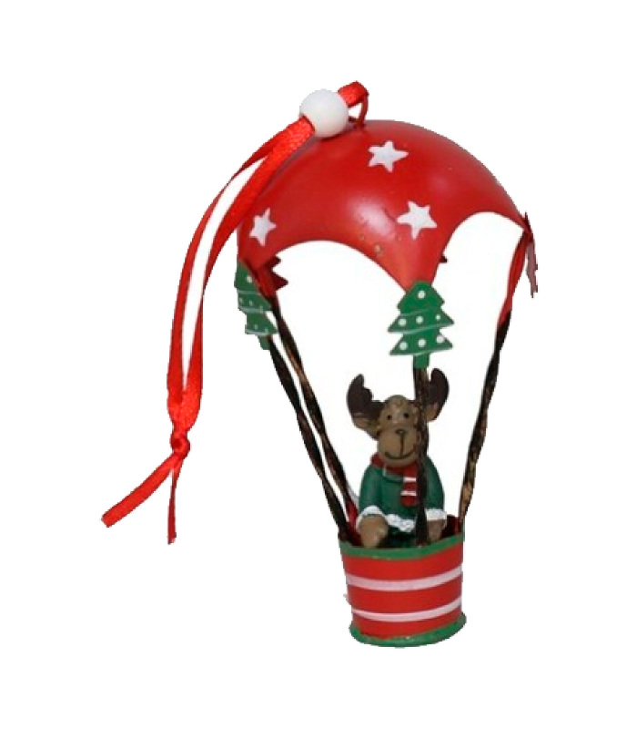 Tradineur - Colgante navideño de Papá Noel en Globo - Fabricado en Metal y resina - Decoración para temporada navideña - 12 x 7 x 7 cm - Modelo Surtido