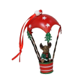 Tradineur - Colgante navideño de Papá Noel en Globo - Fabricado en Metal y resina - Decoración para temporada navideña - 12 x 7 x 7 cm - Modelo Surtido