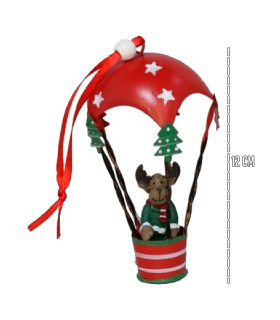 Tradineur - Colgante navideño de Papá Noel en Globo - Fabricado en Metal y resina - Decoración para temporada navideña - 12 x 7 x 7 cm - Modelo Surtido