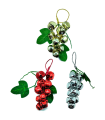 Tradineur - Colgante navideño de cascabeles de 13 cm - Fabricado en Metal y Plástico - Decoración para temporada navideña - Color Surtido (Dorado, Plateado y Rojo)