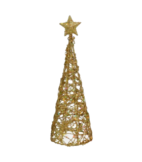 Tradineur - Árboles de decoración para navidad con brillantina - Fabricado en plástico y Metal - Ø 10 x 30 cm - Colores Aleatorios