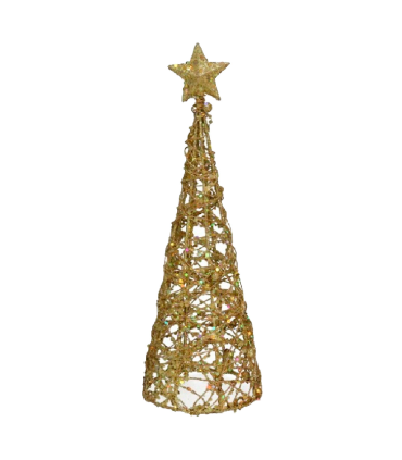 Tradineur - Árboles de decoración para navidad con brillantina - Fabricado en plástico y Metal - Ø 10 x 30 cm - Colores Aleatorios