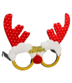 Tradineur - Gafas navideñas con diseño de reno "Merry Christmas" - Fabricado en poliéster y plástico - 14 x 22,5 cm