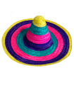 Tradineur - Sombrero mexicano multicolor para jóvenes y adultos. Carnaval, halloween y celebraciones, 50 x 20 cm