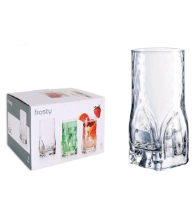 Juego de 6 vasos de 47 cl, frosty, set de 6 vasos de calidad, 16,7 x 6,5 cm