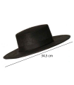 Sombrero cordobés color negro para jóvenes y adultos para carnaval, halloween, fiestas y celebraciones. 9 x 34,5 x 37 cm