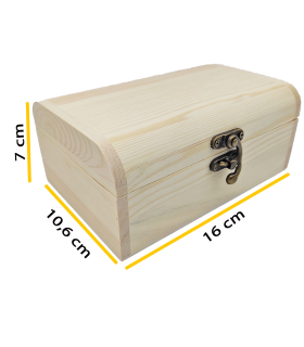 Set de 3 cajas de madera natural, forma de baúl, juego cajas decorativas sin tratar, cierre metálico, almacenaje objetos, joyas, manualidades, hogar. Ref.: UTIAN