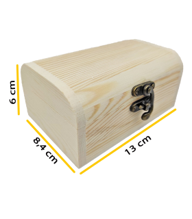 Set de 3 cajas de madera natural, forma de baúl, juego cajas decorativas sin tratar, cierre metálico, almacenaje objetos, joyas, manualidades, hogar. Ref.: UTIAN