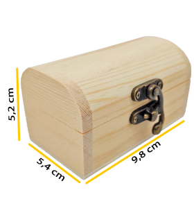 Set de 3 cajas de madera natural, forma de baúl, juego cajas decorativas sin tratar, cierre metálico, almacenaje objetos, joyas, manualidades, hogar. Ref.: UTIAN