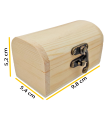 Set de 3 cajas de madera natural, forma de baúl, juego cajas decorativas sin tratar, cierre metálico, almacenaje objetos, joyas, manualidades, hogar. Ref.: UTIAN