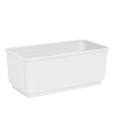 Jardinera rectangular blanca de plástico 10 x 24,7 x 13 cm, maceta, macetero, recipiente para plantas y flores, uso interior o exterior, balcón, terraza, hogar