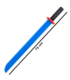 Tradineur - Katana de juguete de espuma eva, espada blanda para niños, complemento de disfraz de ninja, Carnaval, Halloween, fiestas, 75 cm, color aleatorio