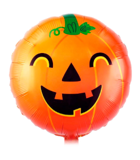 Tradineur - Pack de 6 Globos con diseño calabaza sonriente - Ideal para decoración de Halloween - 43 x 43 cm