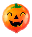 Tradineur - Pack de 6 Globos con diseño calabaza sonriente - Ideal para decoración de Halloween - 43 x 43 cm