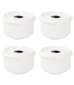 Tradineur - Pack de 4 ceniceros redondos blancos de cerámica, 11 x 6 cm, recipiente con tapa removible y muescas para cigarros, uso interior y exterior, hostelería, hogar