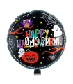 Tradineur - Pack de 6 Globos con letrero "Happy Halloween" - Diseño Original con Fantasmas, Calabaza, Araña, etc. - 43 x 43 cm