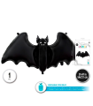 Tradineur - Pack de 4 Globos en forma de murcielago - Ideal para decoración de Halloween - 84 x 63 cm - Color Negro