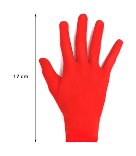 Tradineur - Guantes cortos de niño para disfraz, 100% poliéster, accesorio de carnaval, halloween, cosplay, fiestas, cumpleaños (Rojo, infantil, talla única)