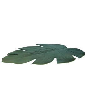 Mantel individual de plastico con diseño de hoja, para hosteleria y cocina, Tamaño 45 x 37 cm, Color Verde