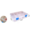 Caja organizadora multiusos nº 21 con separadores, 8 compartimentos, plástico, almacenaje de tornillos, tuercas, accesorios pesca, 4,6 x 20 x 14 cm