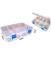 Caja organizadora multiusos nº 21 con separadores, 8 compartimentos, plástico, almacenaje de tornillos, tuercas, accesorios pesca, 4,6 x 20 x 14 cm