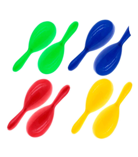 Tradineur - Maracas de color surtido para niños, complementos para carnaval, halloween y celebraciones - 19 x 6 x 6 cm