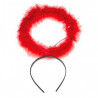 Tradineur - Corona de ángel rojo, diadema con aro, accesorios para disfraz de diablesa, carnaval, halloween, cosplay, fiesta, ad