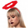 Tradineur - Corona de ángel rojo, diadema con aro, accesorios para disfraz de diablesa, carnaval, halloween, cosplay, fiesta, ad
