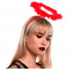 Tradineur - Corona de ángel rojo, diadema con aro, accesorios para disfraz de diablesa, carnaval, halloween, cosplay, fiesta, ad