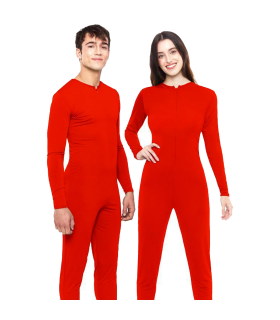 Tradineur - Mono maillot para jóvenes y adultos para carnaval, Halloween, fiestas, celebraciones, color rojo (Talla M)