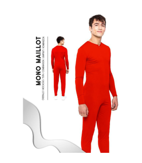 Tradineur - Mono maillot para jóvenes y adultos para carnaval, Halloween, fiestas, celebraciones, color rojo (Talla M)