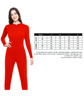 Tradineur - Mono maillot para jóvenes y adultos para carnaval, Halloween, fiestas, celebraciones, color rojo (Talla M)