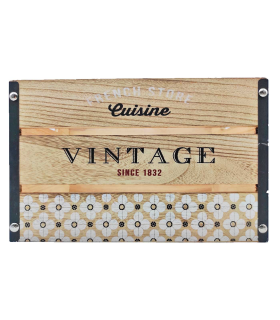 Juego de 2 cajas de madera de almacenamiento diseño vintage con asas 20,8 x 34,8 x 22,9 cm y 18,8 x 30 x 17,7 cm, set de cajas rectangulares decorativas, almacenaje y transporte de objetos