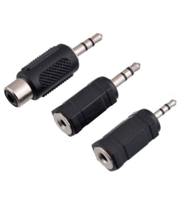 Pack de 3 adaptadores de audio, conexión jack macho a hembra de 3,5 mm y 2,5 mm, amplificadores, mesas de mezclas, home cinema, móviles, tablets