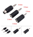 Pack de 3 adaptadores de audio, conexión jack macho a hembra de 3,5 mm y 2,5 mm, amplificadores, mesas de mezclas, home cinema, móviles, tablets