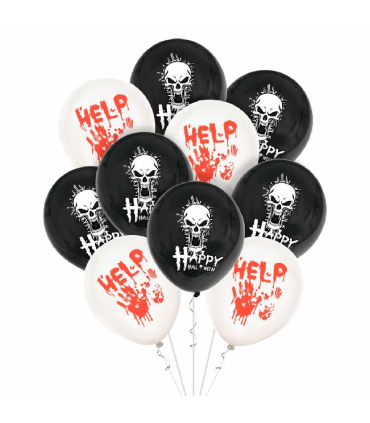 Tradineur - Pack de 40 Globos "Happy Halloween" - Ideal para Fiestas de temáticas terroríficas - Total de 40 Globos - Modelo Surtido 