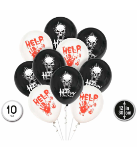 Tradineur - Pack de 40 Globos "Happy Halloween" - Ideal para Fiestas de temáticas terroríficas - Total de 40 Globos - Modelo Surtido 