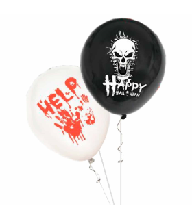 Tradineur - Pack de 40 Globos "Happy Halloween" - Ideal para Fiestas de temáticas terroríficas - Total de 40 Globos - Modelo Surtido 