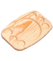 Tradineur - Bandeja de madera ovalada, tabla, plato para servir comida con 6 huecos para salsas, madera natural, churrasco, aperitivos, 29,3 x 18,3 x 2 cm