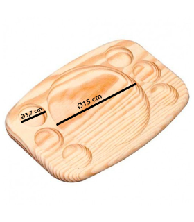 Tradineur - Bandeja de madera ovalada, tabla, plato para servir comida con 6 huecos para salsas, madera natural, churrasco, aperitivos, 29,3 x 18,3 x 2 cm