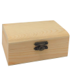 Caja de madera rectangular, tapa con esquinas redondeadas, cierre metálico, cajita, cofre decorativo, almacenaje objetos, joyas, 11,4 x 7,5 x 5,2 cm