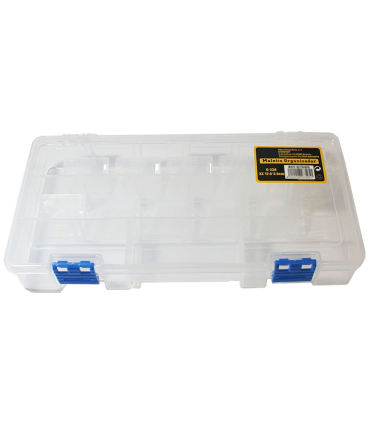 Caja organizadora multiusos nº 22 con separadores, plástico, 15 compartimentos, almacenaje de tornillos, tuercas, accesorios pesca, 3,3 x 23 x 12 cm