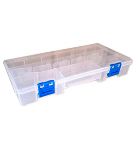 Caja organizadora multiusos nº 22 con separadores, plástico, 15 compartimentos, almacenaje de tornillos, tuercas, accesorios pesca, 3,3 x 23 x 12 cm