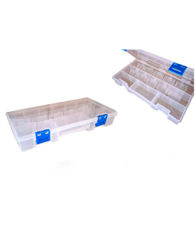 Caja organizadora multiusos nº 22 con separadores, plástico, 15 compartimentos, almacenaje de tornillos, tuercas, accesorios pesca, 3,3 x 23 x 12 cm