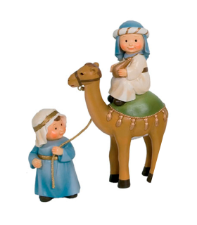 Tradineur - Figuras reyes magos, camellos y pajes Naïf para belén navideño 10 y 17 cm, marmolina, figuras decorativas nacimiento, pesebre, navidad, decoración tradicional