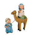 Tradineur - Figuras reyes magos, camellos y pajes Naïf para belén navideño 10 y 17 cm, marmolina, figuras decorativas nacimiento, pesebre, navidad, decoración tradicional