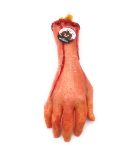 Tradineur - Mano larga cortada para Halloween, plástico, decoración siniestra de interior, realista, fiestas, celebraciones, carnaval, 32 cm