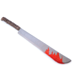 Tradineur - Machete sangriento de plástico, cuchillo con sangre, arma de juguete, accesorio para disfraz de asesino, personajes de terror, miedo, carnaval, Halloween, cosplay, fiestas, 77 cm