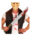 Tradineur - Machete sangriento de plástico, cuchillo con sangre, arma de juguete, accesorio para disfraz de asesino, personajes de terror, miedo, carnaval, Halloween, cosplay, fiestas, 77 cm